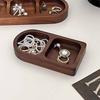 Jewelry Storage Box Organizer Ins Retro Desktop Wooden Earrings Dangler Rings Necklaces Compartment Storage Tray Entrance Trays