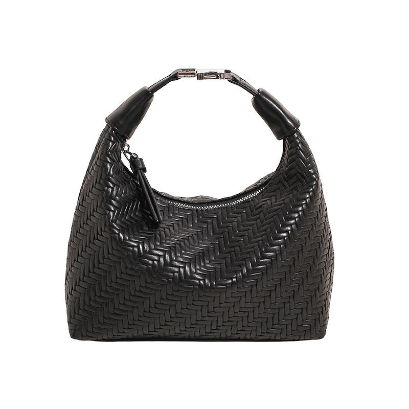 Wucifang Bags Damestas Mode Veelzijdige Schoudertas Effen Kleur Populair Pendel Messenger Bag zwart