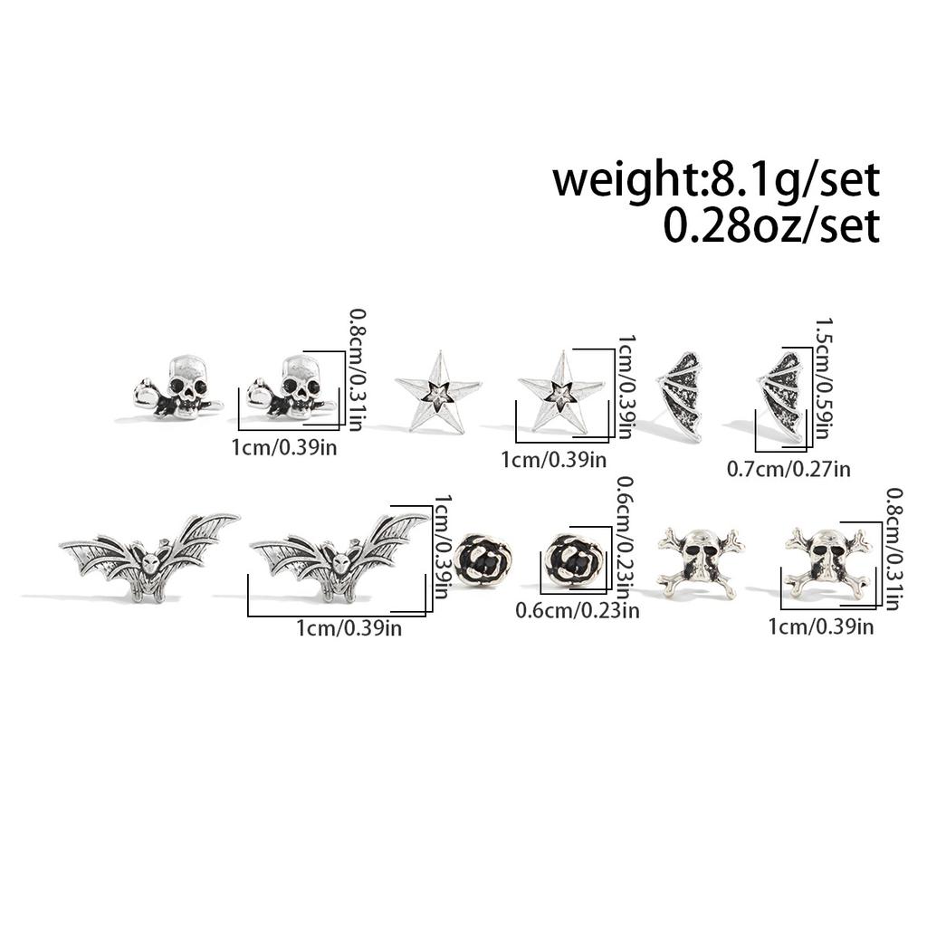 Set Cercei Halloween Desene Animate Amuzant Cap de Dovleac Fantomă Elemente Liliac Ciucure Set Bijuterii Urechi Înfricoșător Amuzant Trendy Accesorii Femei