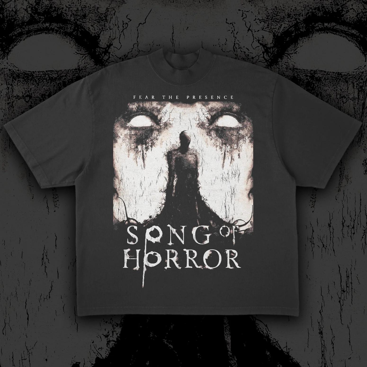 

Song of Horror Printed Short Sleeve Mens and Womens Summer Cotton Comfortable Loose Fashion Round Neck Tshirt Top 4XL