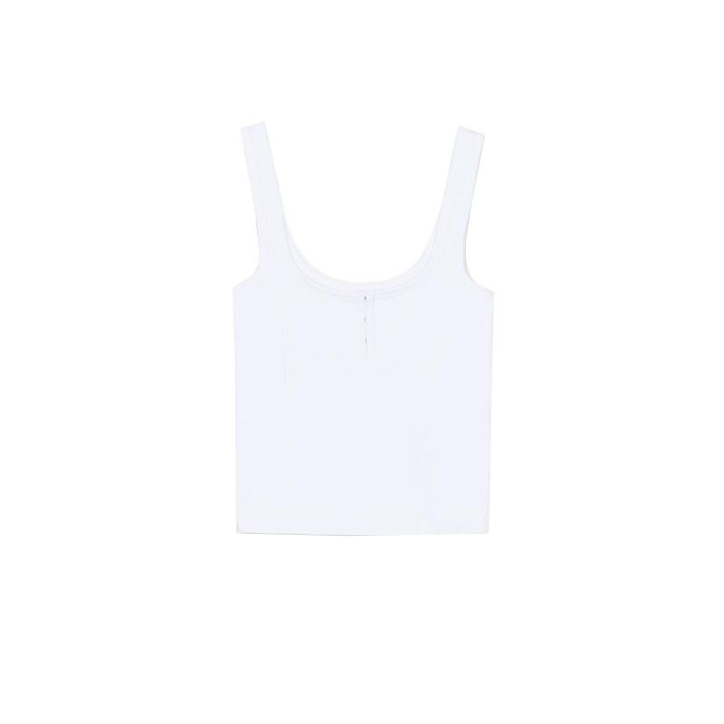 Spring New Women's Clothing Press Ornament Shoulder Strap Minimalist Easiest for Match round Neck Spaghetti-Strap Camisole Top 4424312