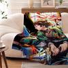 Sofa Blankets for Winter Anime D-Demons Slayer Warm Knee Bed Fleece Camping Fluffy Soft Blankets Microfiber Bedding King Size