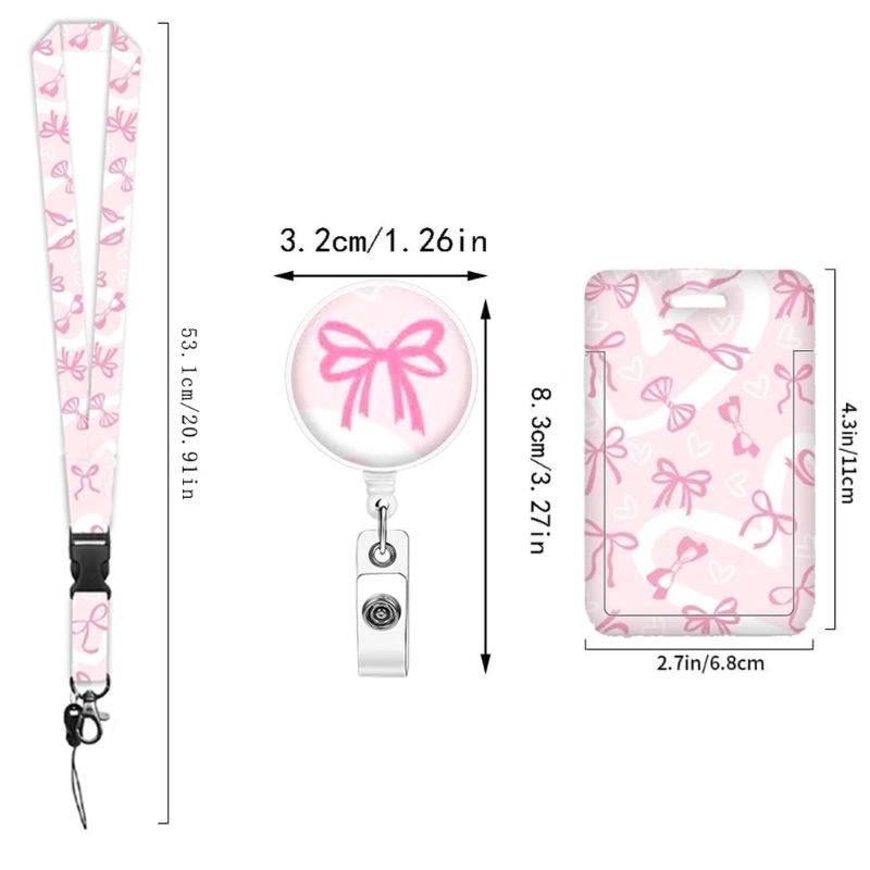 Card Holder with Detachable Neck Lanyard Retractable Badge Holder Card Protectors and Neck Strap Set for Office School