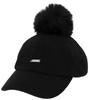 Descente Golf Knit Cap with and Black Women's Pon-Pon Design, Moisture-Wicking, Quick-Drying, Antibacterial, Odor-Resistant, (DGCWJC04, BK00)