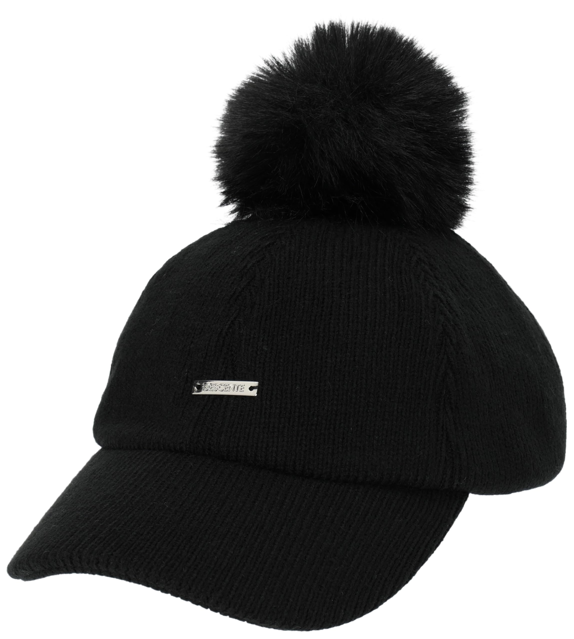 

Descente Golf Knit Cap with and Black Women s Pon-Pon Design, Moisture-Wicking, Quick-Drying, Antibacterial, Odor-Resistant, (DGCWJC04, BK00)