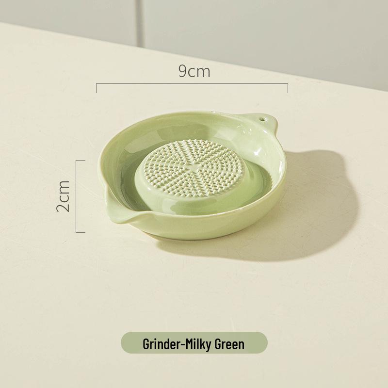 Krémový keramický drtič česneku a zázvoru - Drtič doplňků stravy a kreativní kuchyňský gadget