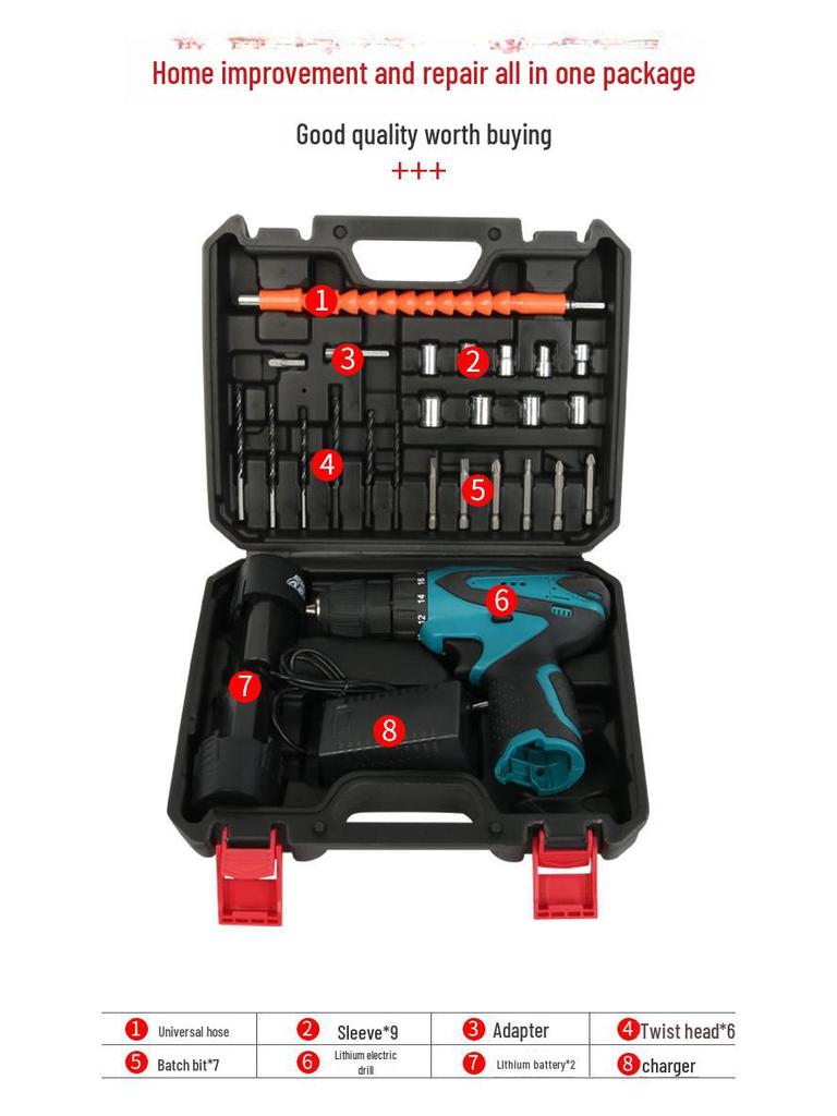 Hochleistungs-Akku-Bohrmaschine mit Bürsten & Multifunktions-Elektroschrauber