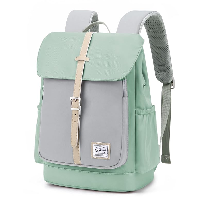 

[Wind Took] ladies backpack rucksack school backpack large capacity high school girl backpack business backpack women backpack commute light green