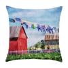 Car Living Room Sofa Cushion Cover Luxury Home Decor Pillow Cover Farm Garden City Seascape Print