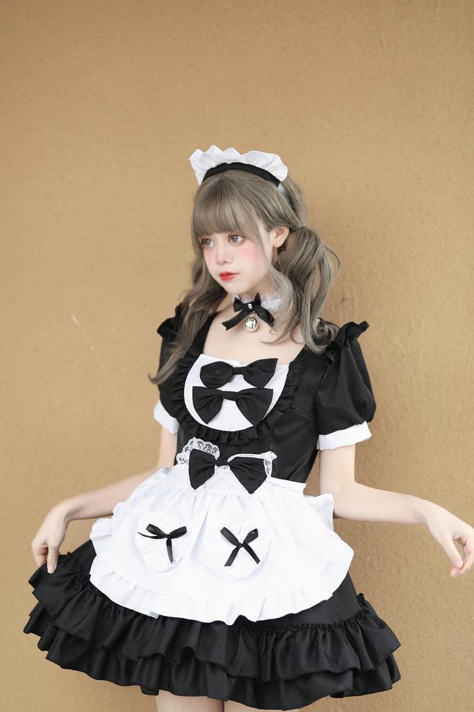 AOTYP Maid Cafe Cute Short Maid Halloween Costume for Halloween School Otaku Size M Costume, Cosplay, Maid, Maid, Costume, Women, Maid, Events,