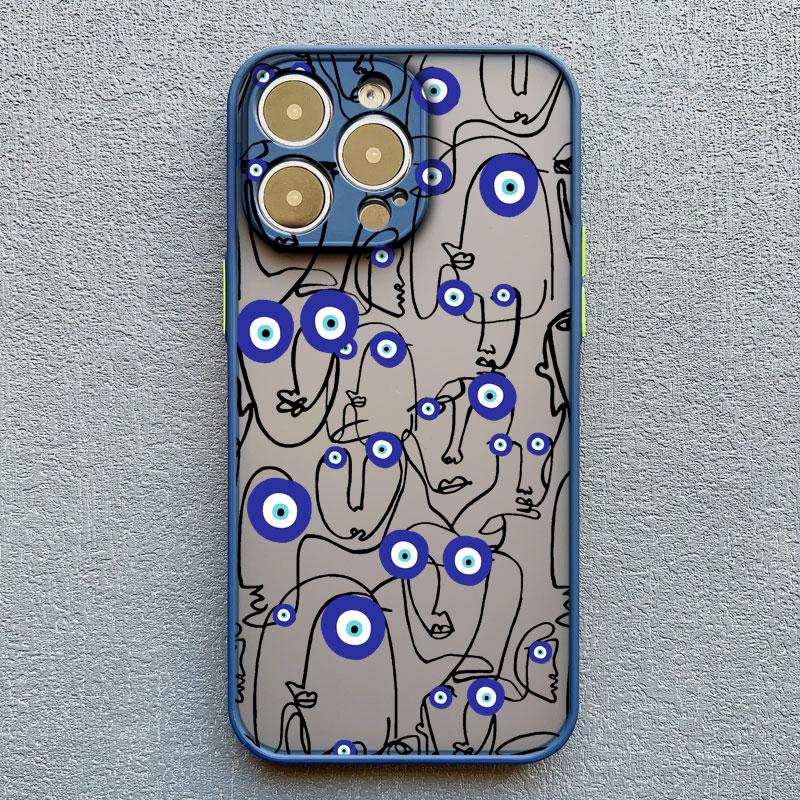

Abstract Line Face Aesthetic Phone Case For iPhone 13 12 11 Pro Max Mini 16 15 14 Pro Max Plus X XR XS 7 8 Plus Shockproof Cover iphone 13Mini