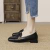 2024 Retro Chunky Heel Loafers: Versatile Square Toe, Medium Heel, Slip-on Leather Shoes for All Seasons