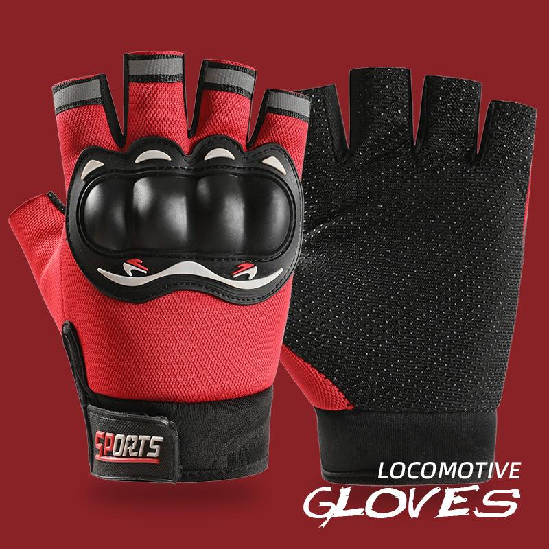 Motorcycle Gloves Men's Motorcycle Outdoor Racing Riding Equipment Palm Protection Breathable Half Finger Knight Anti Fall Gloves