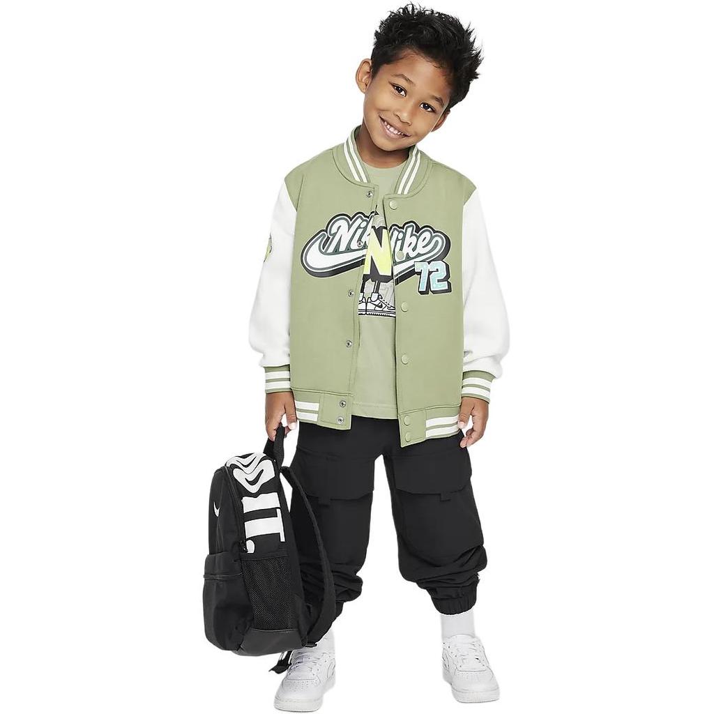 Nike Jacket College Style Baseball Knit Single-Breasted Kids Jackets Oil-Green HQ7953-386