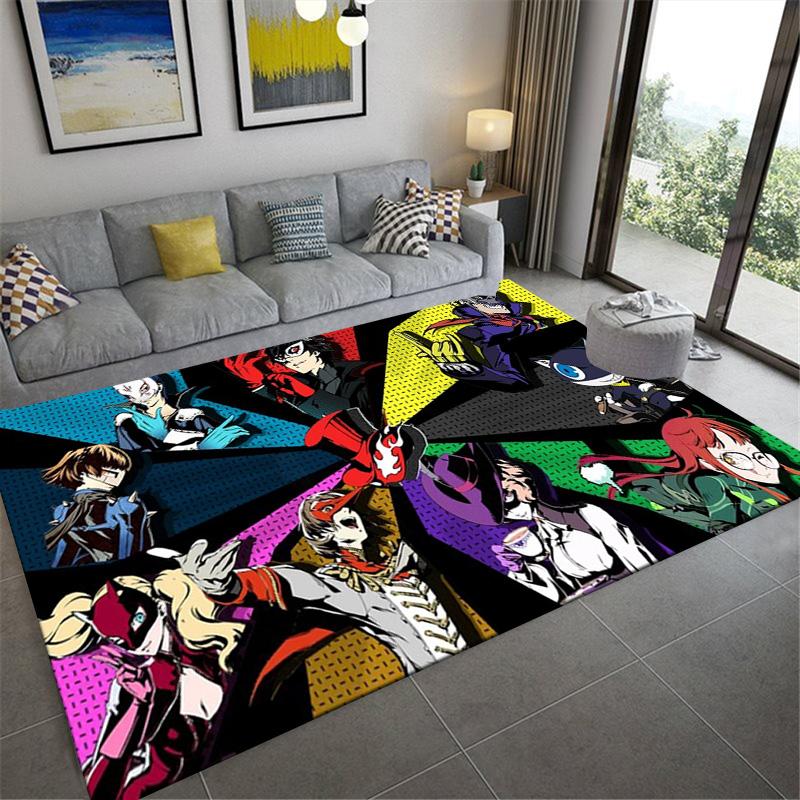 Persona 5 Carpet Rug for Living Room Bedroom Home Sofa Decoration,Kids Play Non-slip Floor Mat