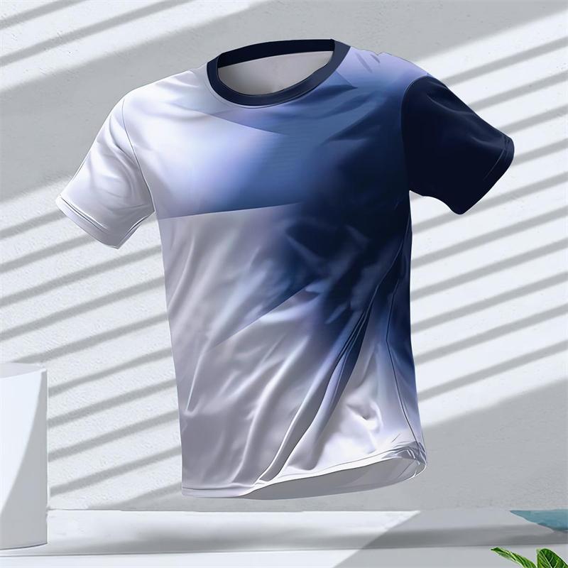 Summer fashion geometric pattern 3D printed sports T-shirt