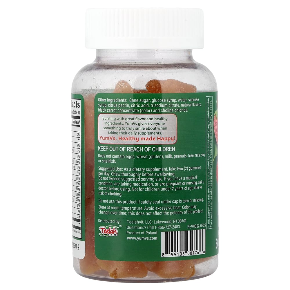 YumVs YumVs Adult Multivitamin Raspberry Flavored Gummies, 60 Count