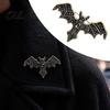 Gothic Bat Brooch Pin Halloween Rhinestone Brooch, Retro Shaped Lapel Dark Aesthetic Clothing Decor Pin, Jewelry Accessory for Bags Scarves