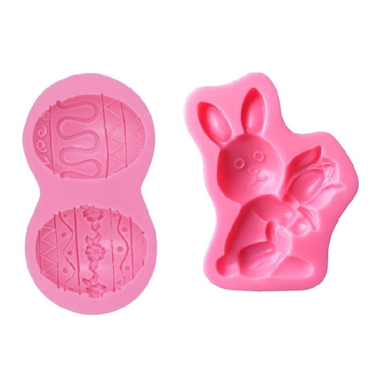 Rabbit Silicone Bakeware Mold for Baking Easter Day Party Corrosion Resistance