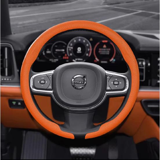 38cm Car Steering Wheel Anti-slip Wheel Cover Carbon Fibre For Volvo XC40 XC60 XC70 XC90 S40 S60 S80 S90 V40 V60 V70 V90 C70