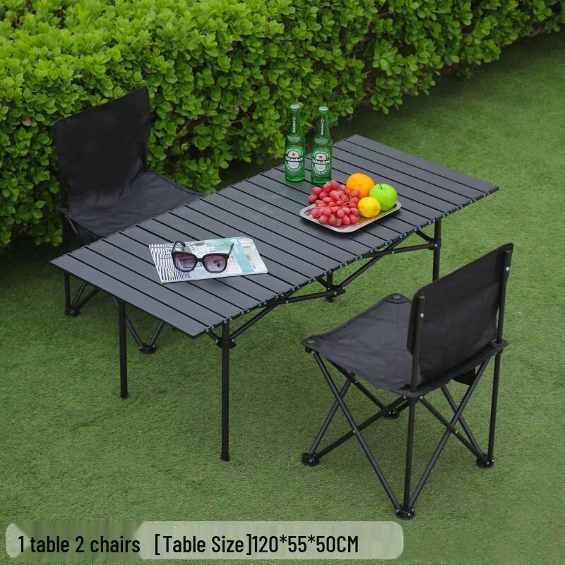 Outdoor Folding Roll-Top Camping Table Set