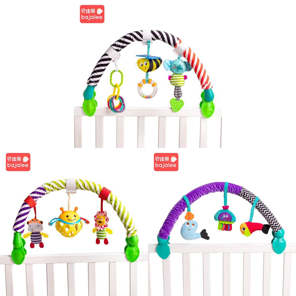 Baby Mobile Clip With Rattles And Soft Fabric Toy For Infant Sensory Development