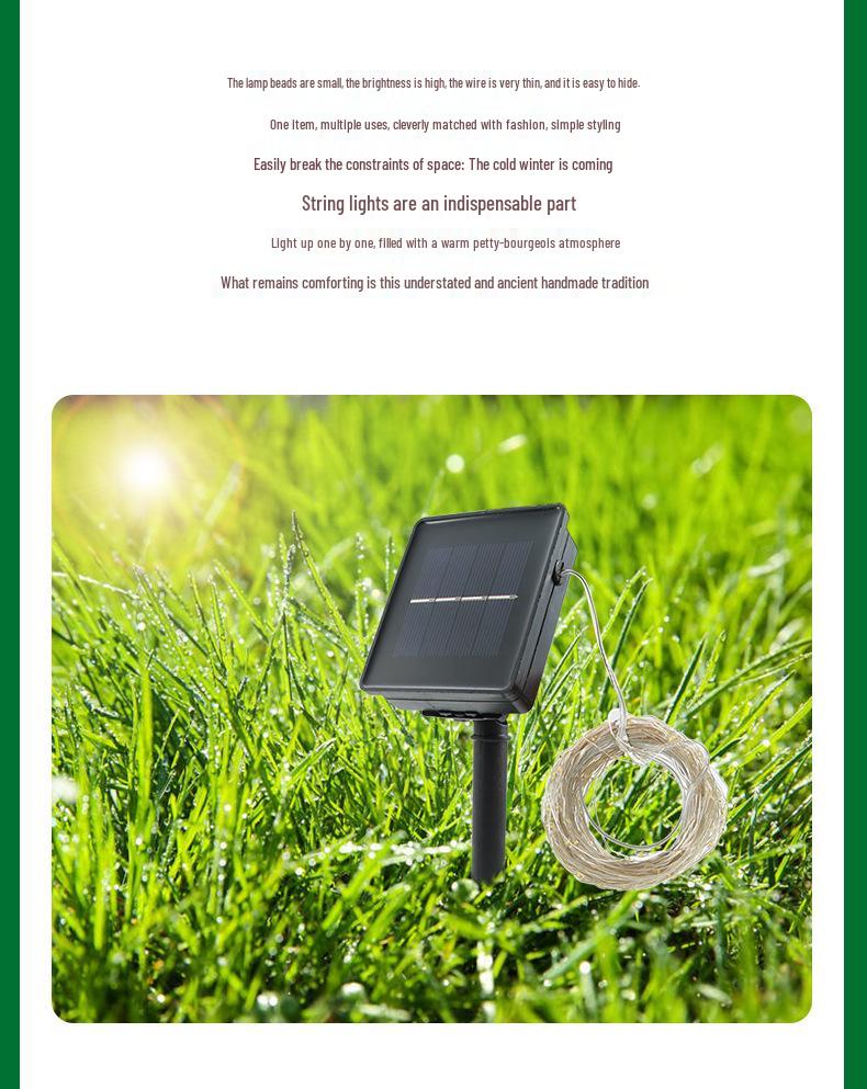 LED Solar Copper Wire String Lights for Indoor/Outdoor Holiday Decoration