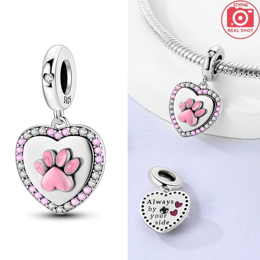 

Cute Pink Cat Paw Beads Copper Original Beads Fit Originalcharms Bracelet Beads Jewelry Gifts For Women