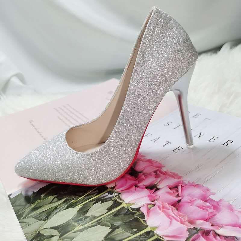 2024 Fashion High Heels 35-45 Plus Size Women Shoes 12cm Thin Stiletto Banquet Wedding Shoes Sexy Pointed Toe Ladies Party Shoes