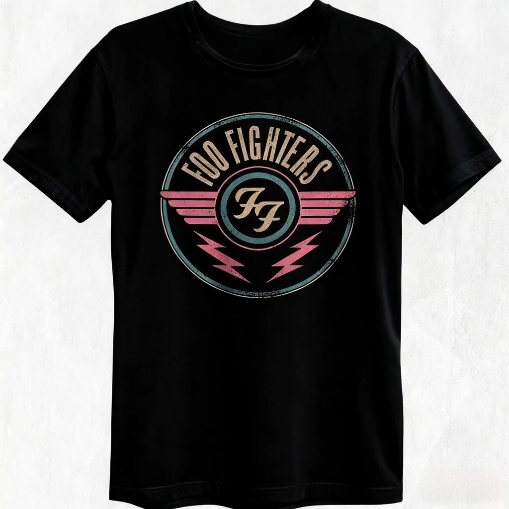 Summer Foo Fighters Short-sleeved T-shirt Round Neck Breathable Street Trend Y2k Harajuku Style Plus Size Casual Fashion Tops
