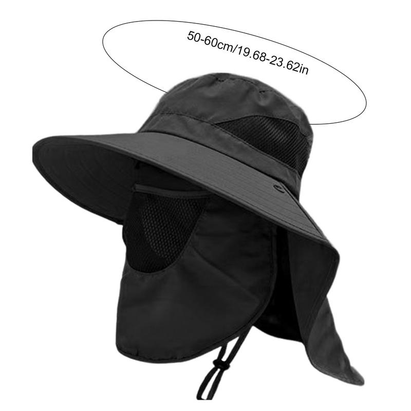 UV Hat Mesh Wide Brim Fishing Hat With Face Cover & Neck Flap Bucket Hats Sun Protection Hat For Beach Fishing Hiking Camping