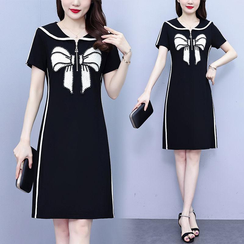 Youthful Peter Pan Collar Bodycon Dress Slim Fit Summer Dress Hide Belly for Women