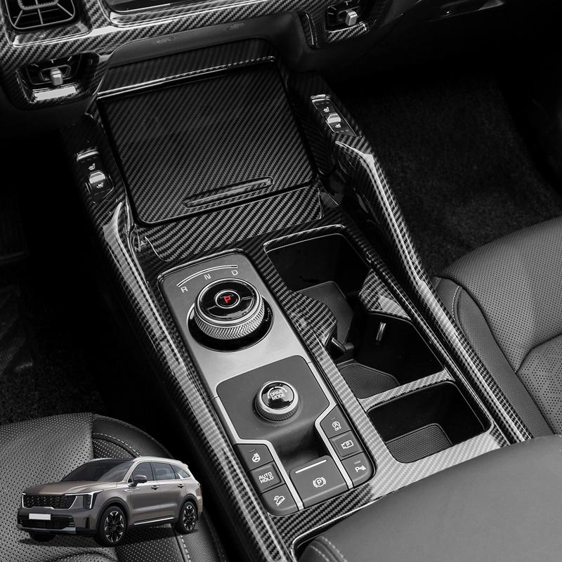 For KIA Sorento MQ4 -2025 Car Central Control Decor Gear Shift Panel Water Cup Frame Storage Box Cover LHD