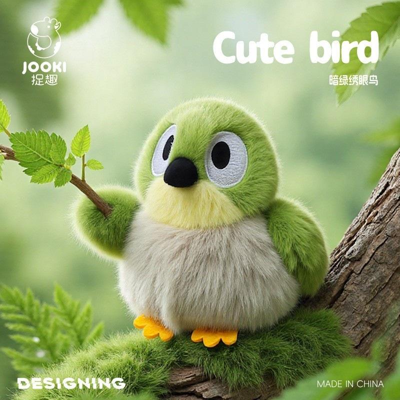 Cute Plush Toy Colorful Bird Family Fluffy Stuffed Soft Plush Vibrant Bird Toy Stuffed Animal for Kids Home Decor Birthday Gifts