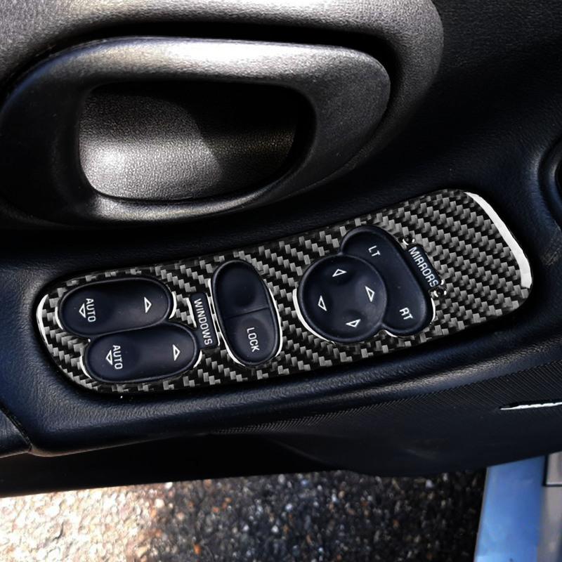 Carbon Fiber Car Accessories Window Lift Control Panel Modified Interior Trim Cover Sticker For Chevrolet Corvette C5 1998-2004