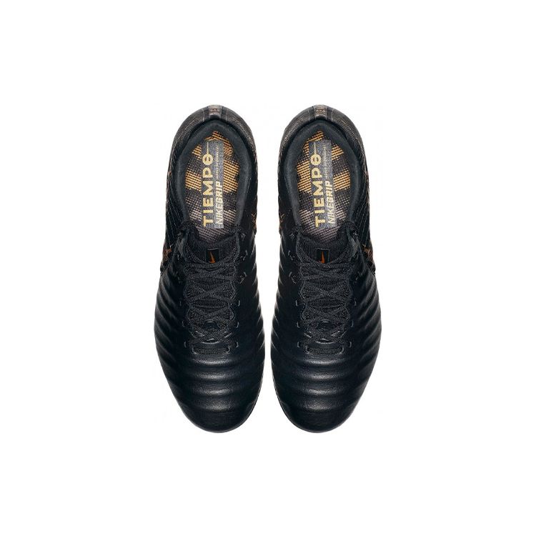 Nike Tiempo Legend 7 Elite FG Black Gold Men Sneakers Metallic-Vivid-Gold AH7238-077
