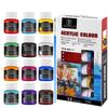 6/12-color Acrylic Pigment Set 25ml Glass Textile Advertising Gouache Watercolor Oil Paint