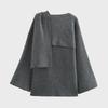 Women's Asymmetric Knitted Scarf Jacket - Fall/Winter 2024 European & American Style