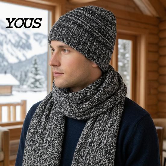 Stylish Daily Commuting Warm Set Winter Thermal Three-piece Set, Thickened Knit Hat Scarf And Gloves Unisex Outdoor Skiing Cycling Gear Kit,