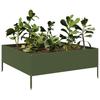 Raised Garden Bed Olive Green 100x100x41 Cm Steel