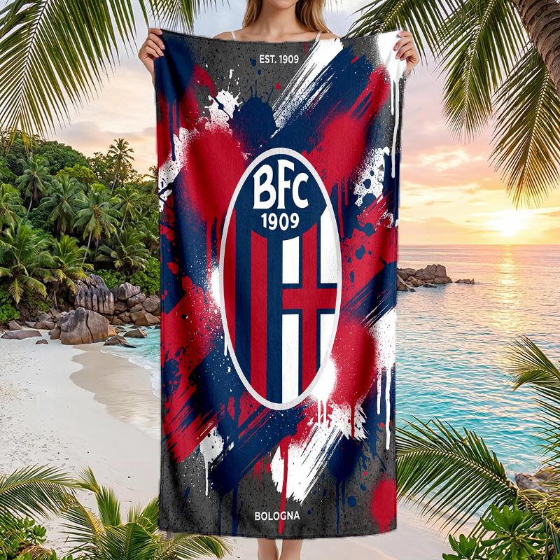 Bologna FC Druck Schnelltrocknendes Strandtuch Mikrofaser Saugfähig Tragbares Reise-Badetuch