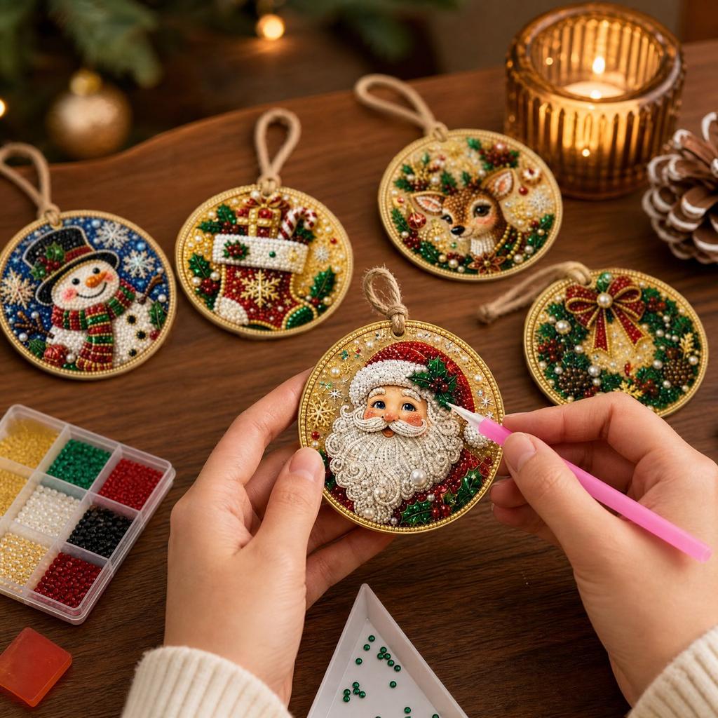 Christmas Ornament Kit with Stickers, Holiday Decor Set for Christmas Tree Decoration
