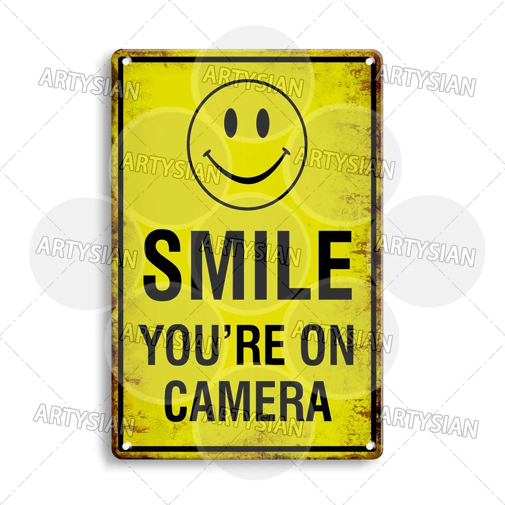 Surveillance Warning CCTV Camera Metal Sign Video Monitoring Alert Plaque Crime Prevention Facility Shop Security Poster