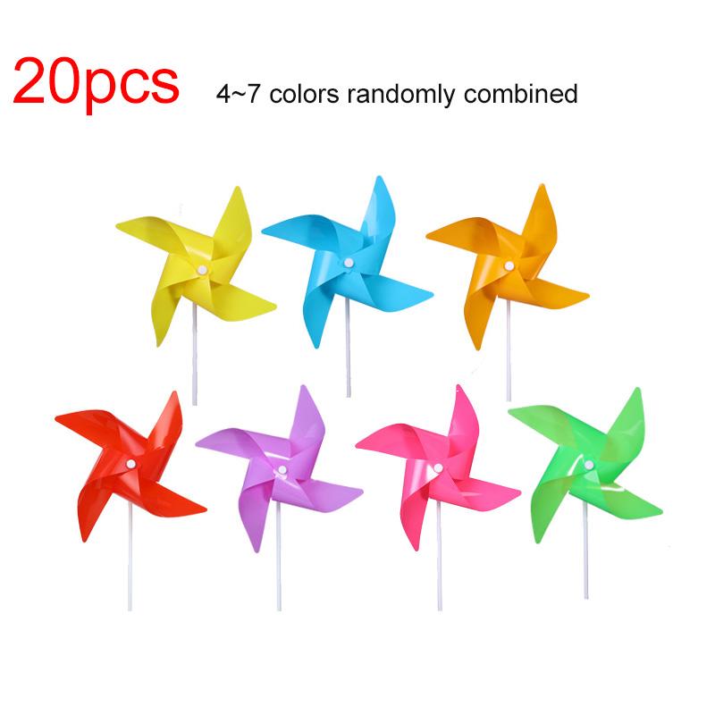 10/20 szt. Kolorowe wiatraczki z tworzywa sztucznego na podwórko, do ogrodu, na trawnik, do samodzielnej dekoracji zewnętrznej, wiatraczek czterolistny, ochrona ptaków TMZ