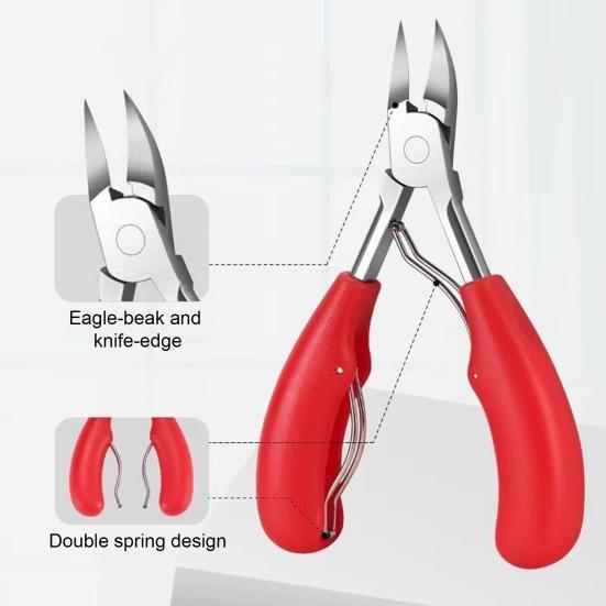 Nail Clamps Professional Thick Nail Clippers Cutters Ergonomic Design Stainless Steel Dead Skin Dirt Remover Nail Tools
