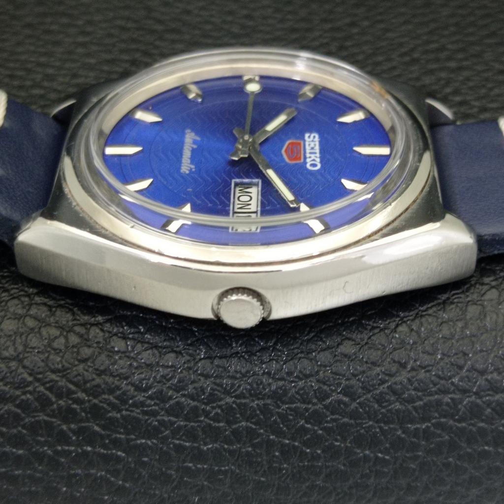 JAPAN VINTAGE SEIKO 5 AUTOMATIC 6309A MENS BLUE COLOR DIAL WATCH A701570-5 R206b-a701570