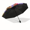 Halloween, Black Cat Theme Automatic Open/Close Fashion Umbrella Creative Design Umbrella, Portable 3 Fold Compact Umbrella for Men & Wome