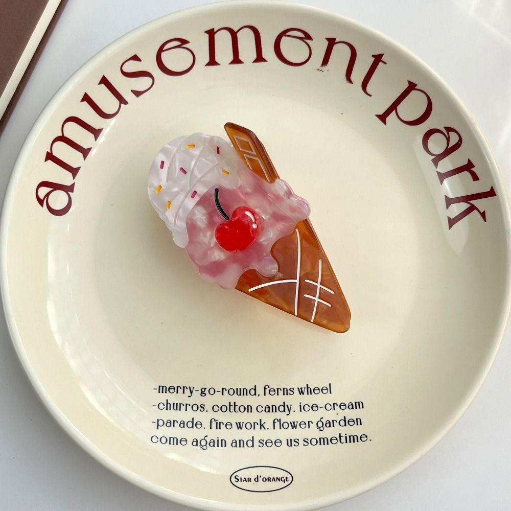 Watermelon Fruit Cone Hair Claw Popsicle Acetic Acid Shark Grab Ice Cream Hair Claw  Travel