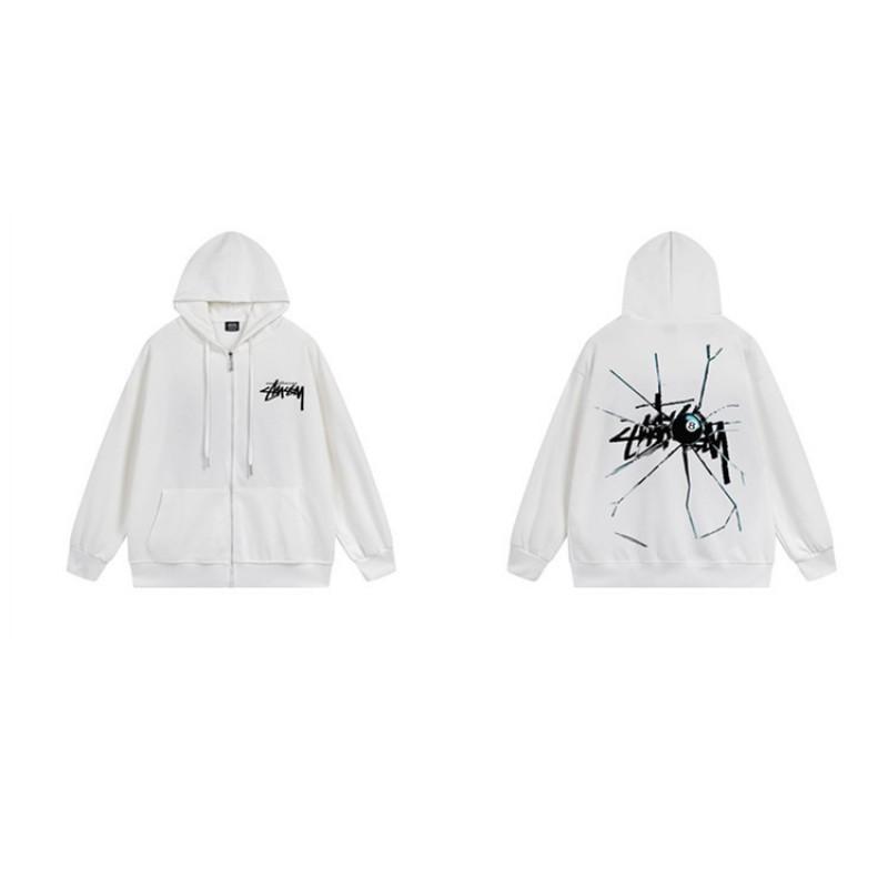 Mens Hooded Zip-Up Fleece-Lined Sweatshirt With Letter Print Casual Oversized Pullover Winter Jacket