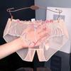 Crotchless Women's Sexy Panties Underwear Transparent Lingerie Woman Underwear for Sex Sweet Bow Crotch Open Panties